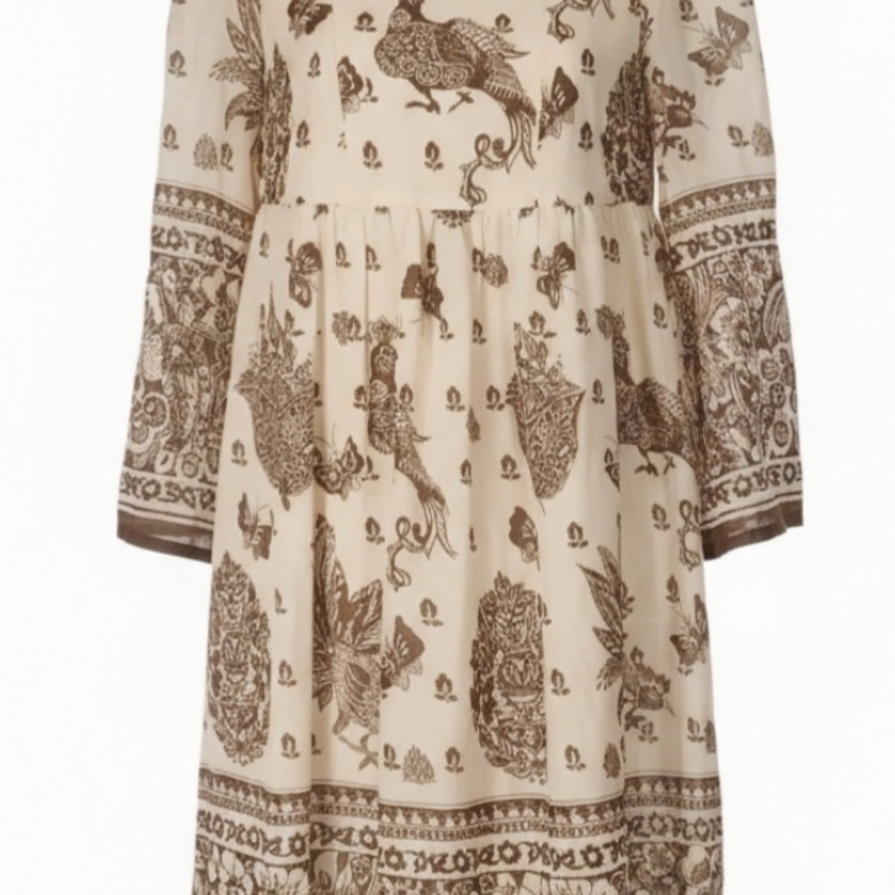 Vintage Chas L Lewis Boho Linen Dress Size M